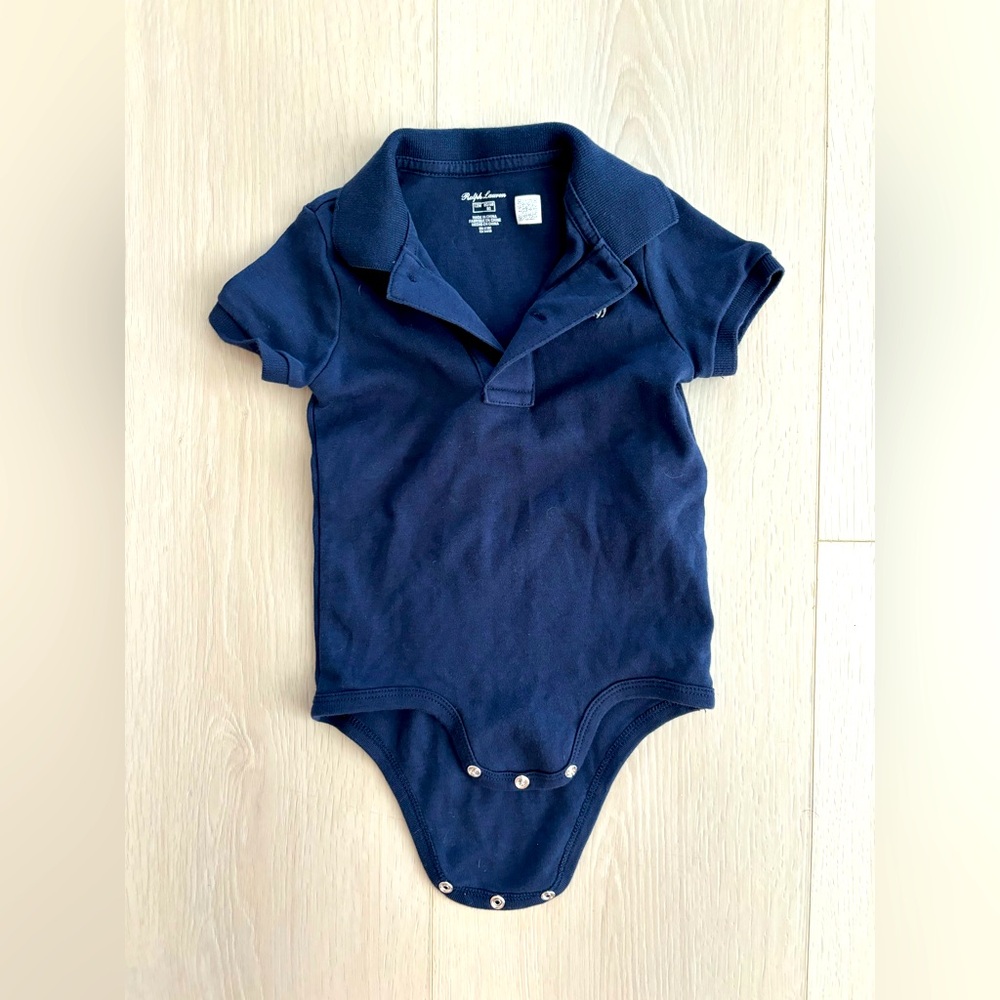 COPY - Baby Boy Soft Cotton Polo Bodysuit, 12-18mo